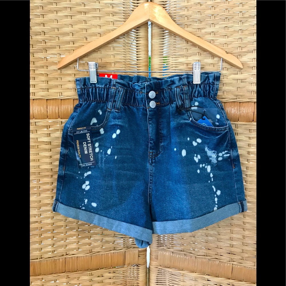High Waisted Distressed Jean Shorts